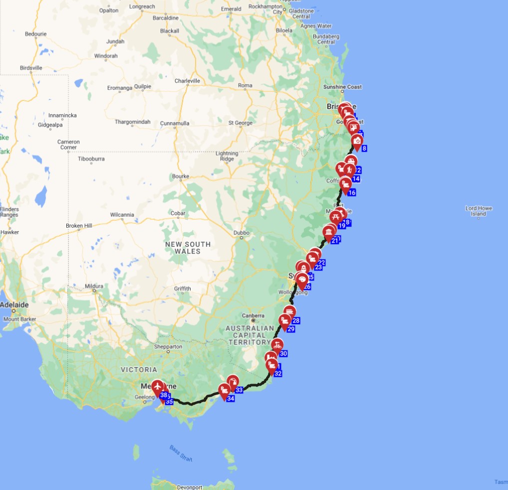Brisbane to Melbourne - Coastal Wonders Journey